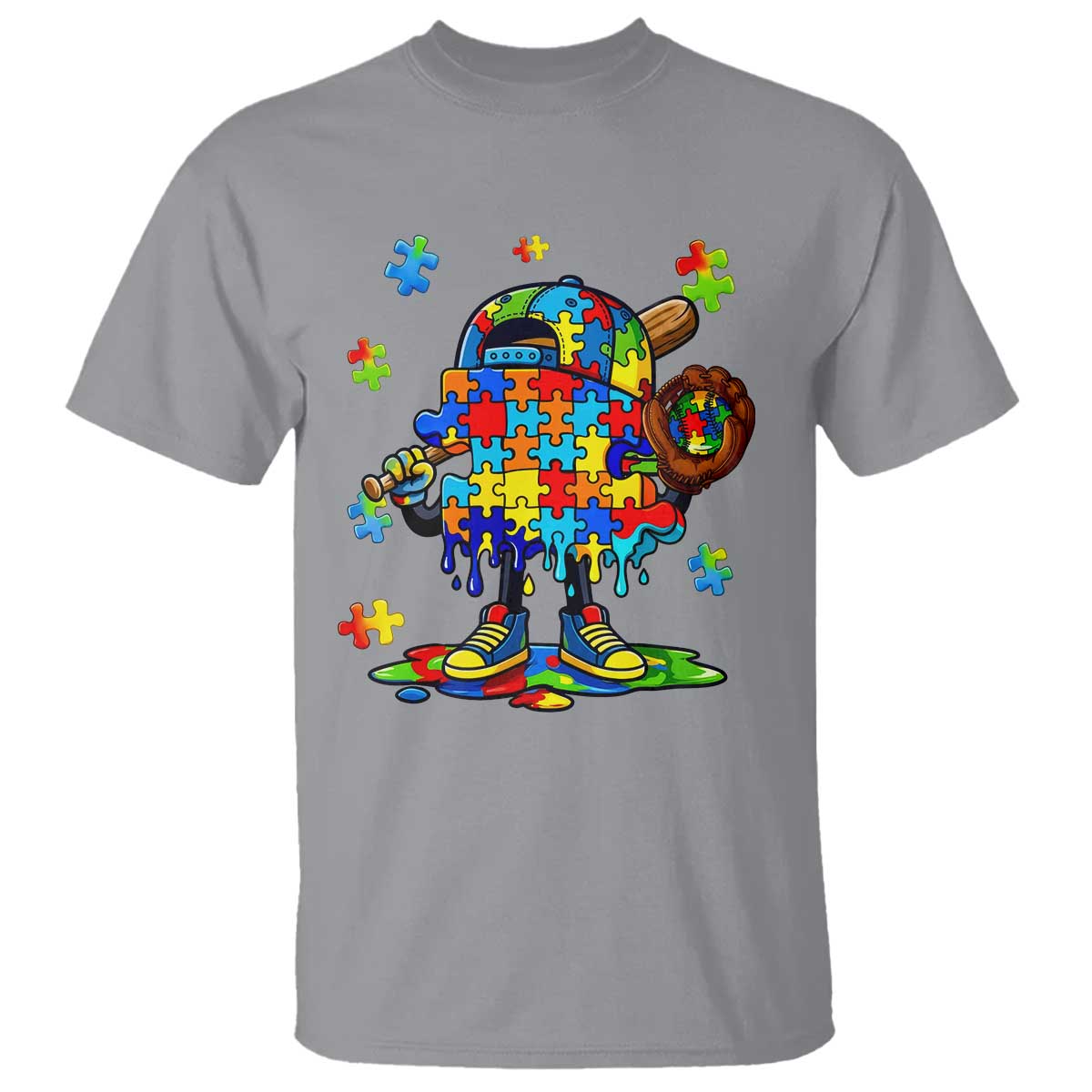 Autism Acceptance Baseball T Shirt Colorful Drip Graphic Neurodiversity Support