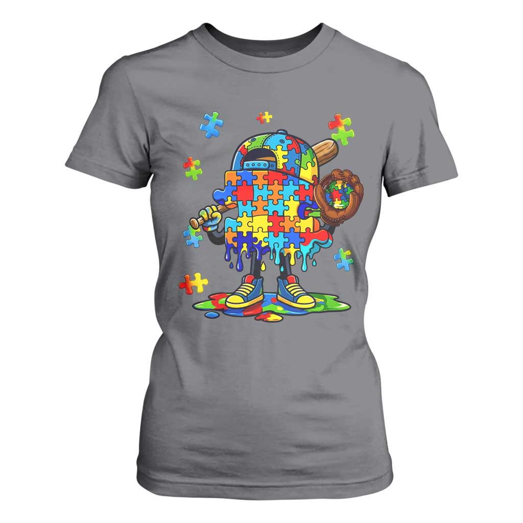 Autism Acceptance Baseball T Shirt For Women Colorful Drip Graphic Neurodiversity Support