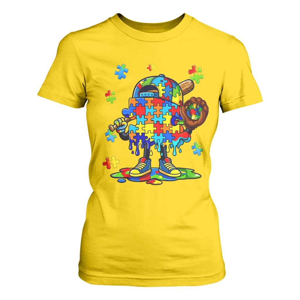 Autism Acceptance Baseball T Shirt For Women Colorful Drip Graphic Neurodiversity Support