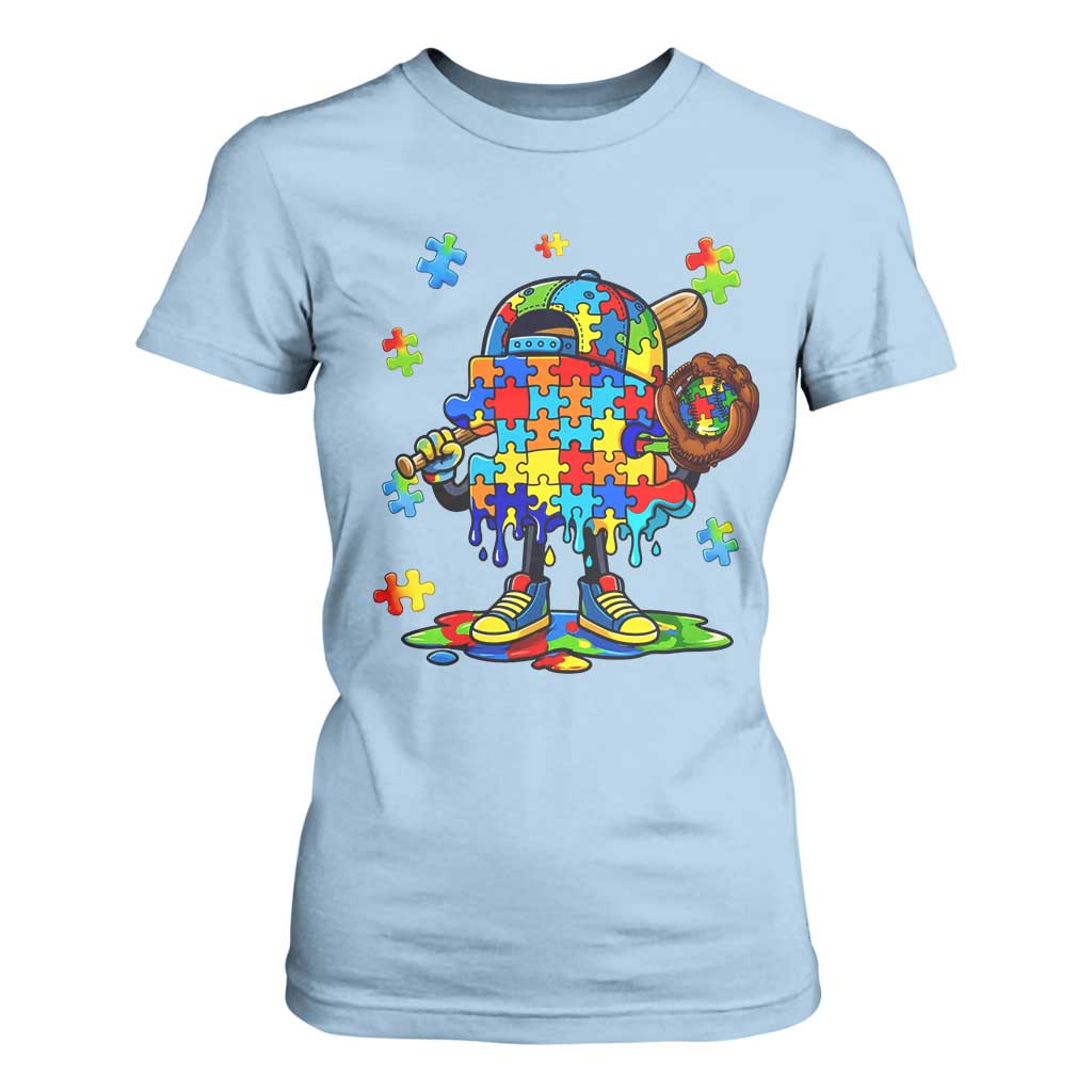 Autism Acceptance Baseball T Shirt For Women Colorful Drip Graphic Neurodiversity Support