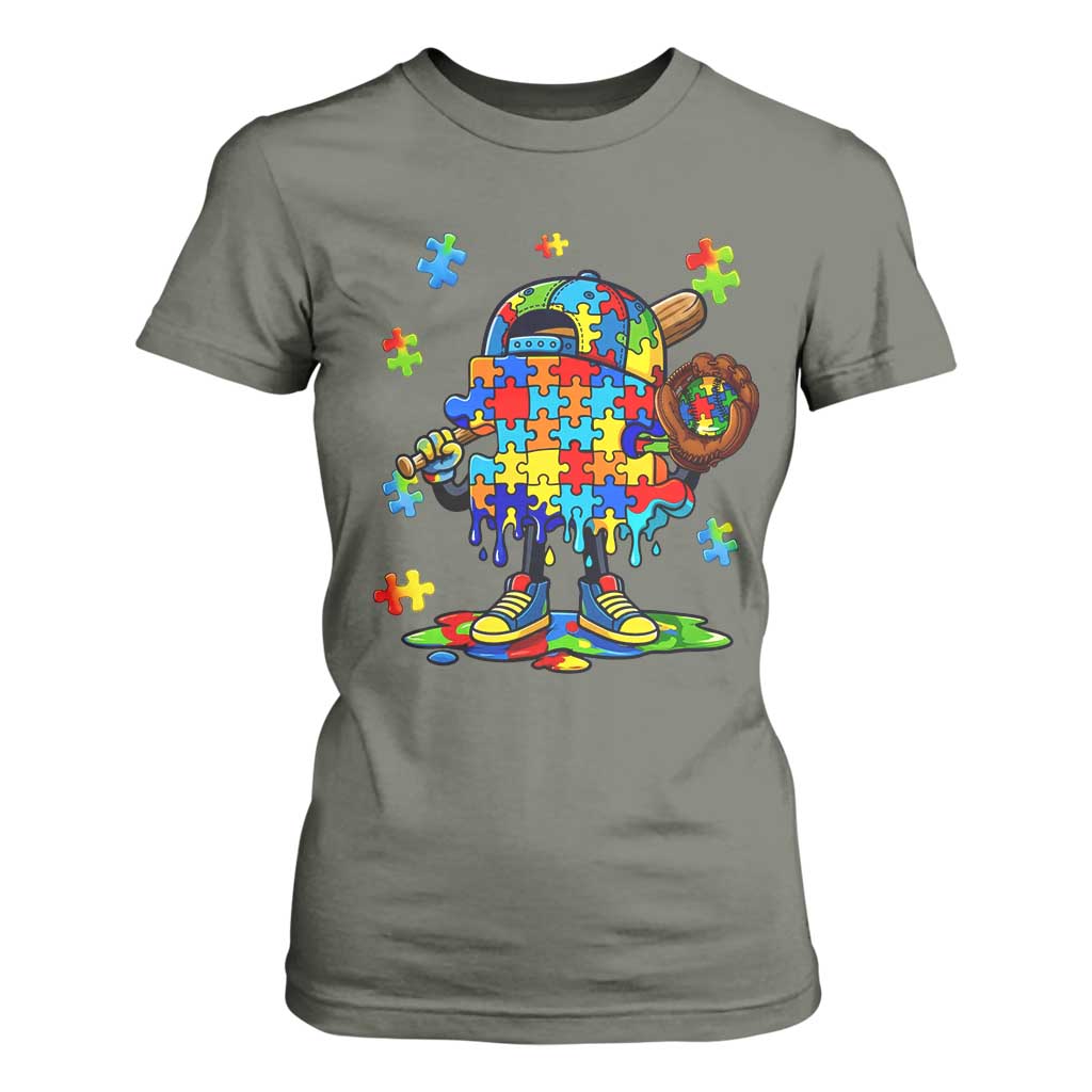 Autism Acceptance Baseball T Shirt For Women Colorful Drip Graphic Neurodiversity Support