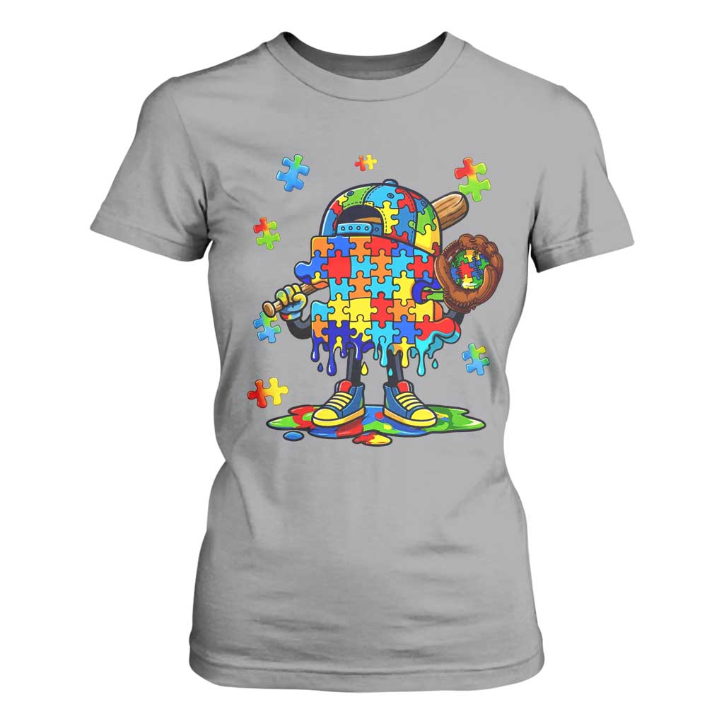 Autism Acceptance Baseball T Shirt For Women Colorful Drip Graphic Neurodiversity Support