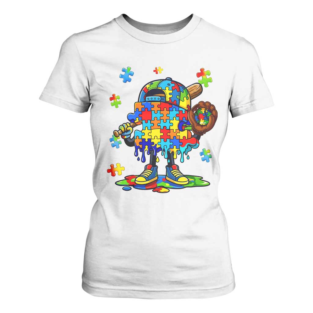 Autism Acceptance Baseball T Shirt For Women Colorful Drip Graphic Neurodiversity Support