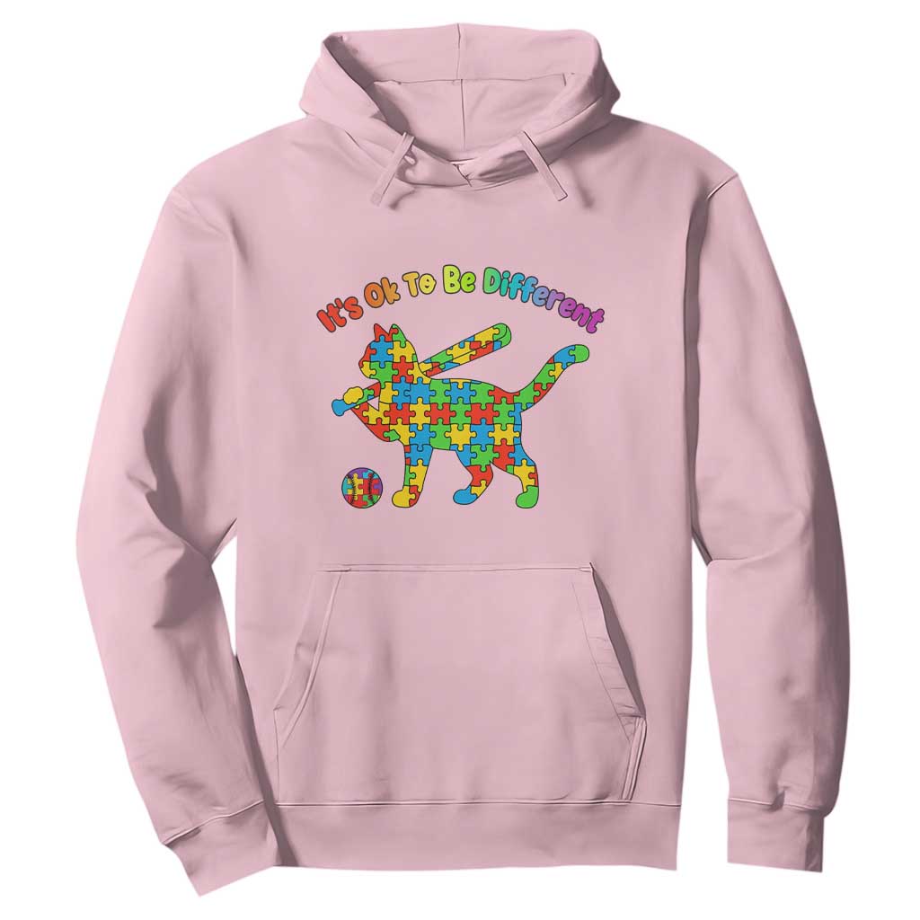 Autism Acceptance Baseball Cat Hoodie It Is Ok To Be Different