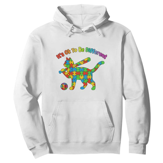 Autism Acceptance Baseball Cat Hoodie It Is Ok To Be Different