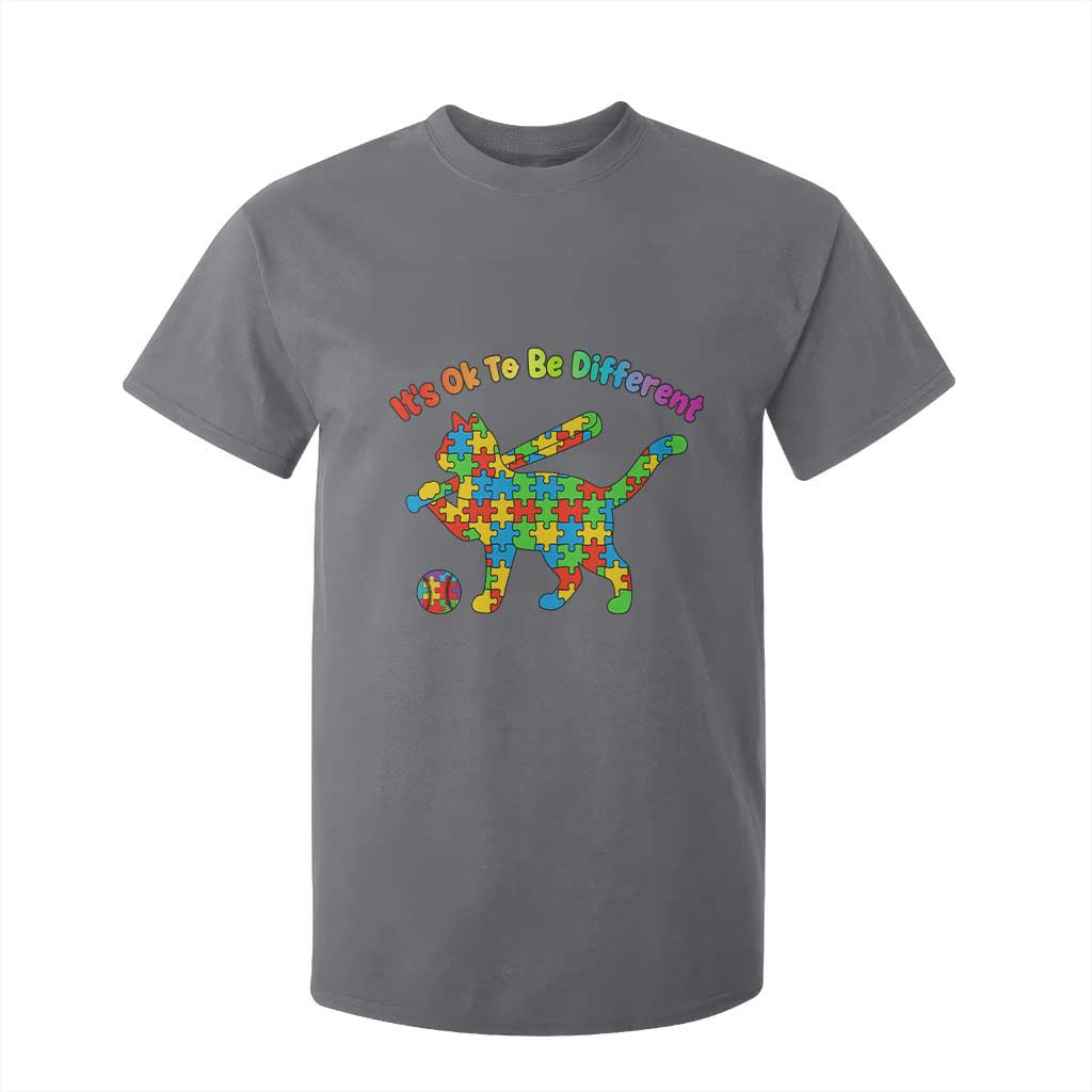 Autism Acceptance Baseball Cat T Shirt For Kid It Is Ok To Be Different
