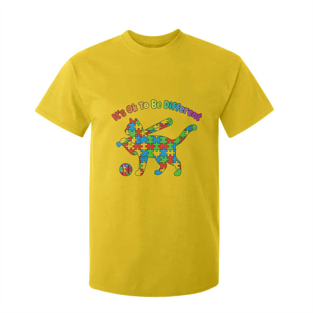 Autism Acceptance Baseball Cat T Shirt For Kid It Is Ok To Be Different