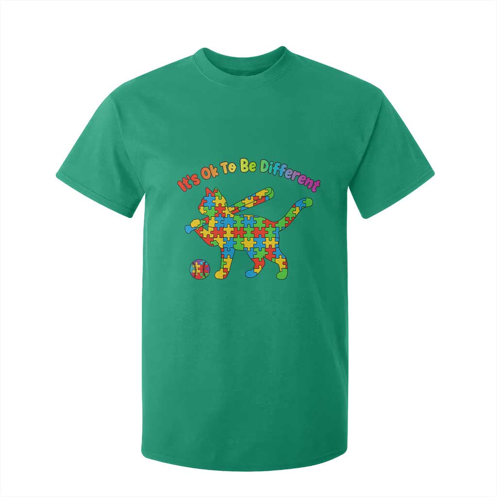 Autism Acceptance Baseball Cat T Shirt For Kid It Is Ok To Be Different