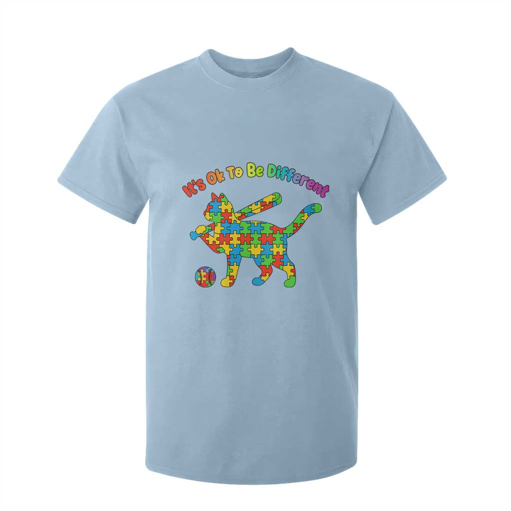 Autism Acceptance Baseball Cat T Shirt For Kid It Is Ok To Be Different