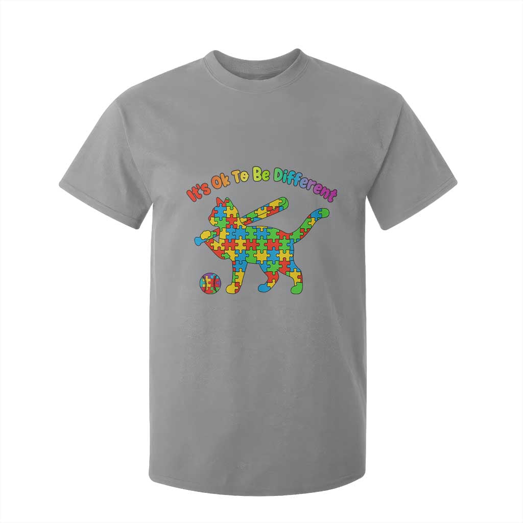 Autism Acceptance Baseball Cat T Shirt For Kid It Is Ok To Be Different