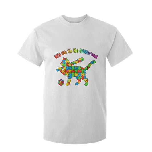 Autism Acceptance Baseball Cat T Shirt For Kid It Is Ok To Be Different