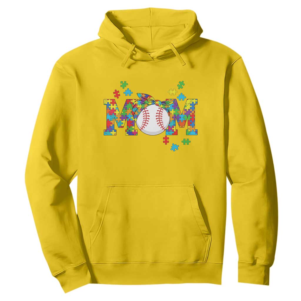 Autism Acceptance Baseball Mom Hoodie Proud Mom Inclusive Support Graphic