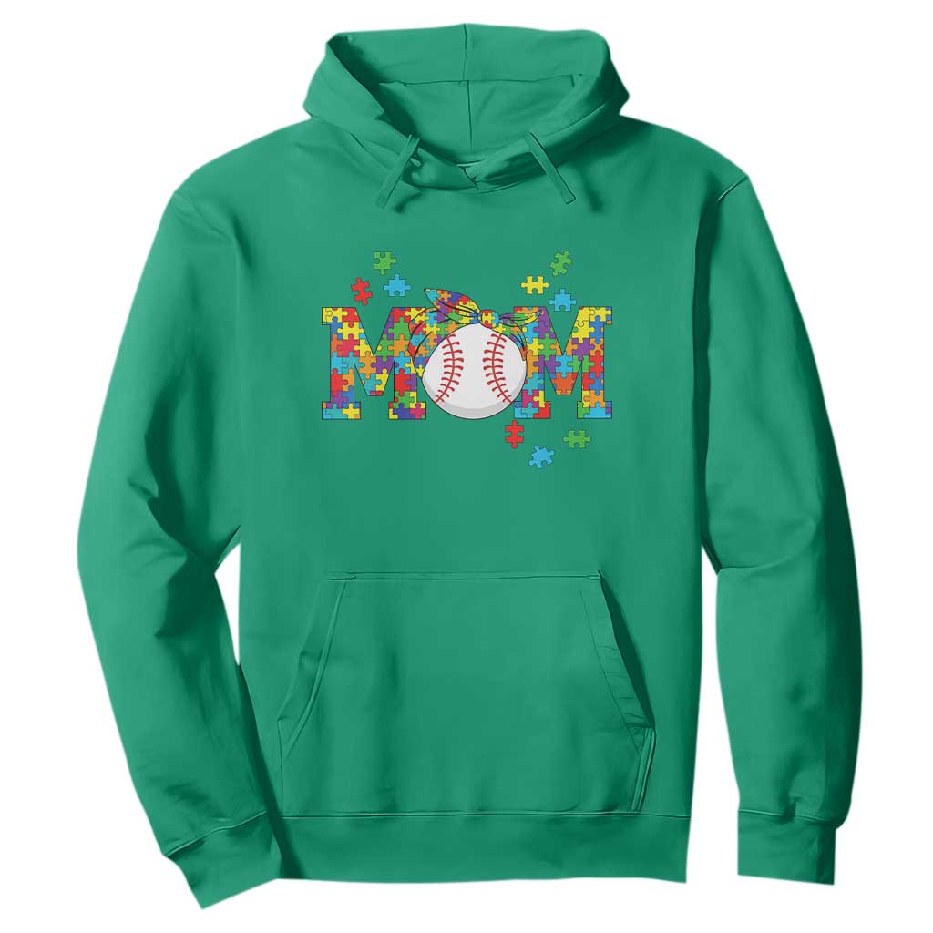 Autism Acceptance Baseball Mom Hoodie Proud Mom Inclusive Support Graphic