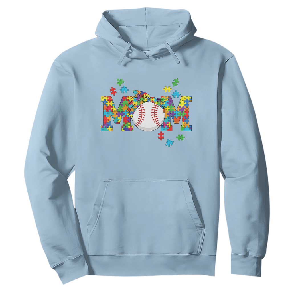 Autism Acceptance Baseball Mom Hoodie Proud Mom Inclusive Support Graphic