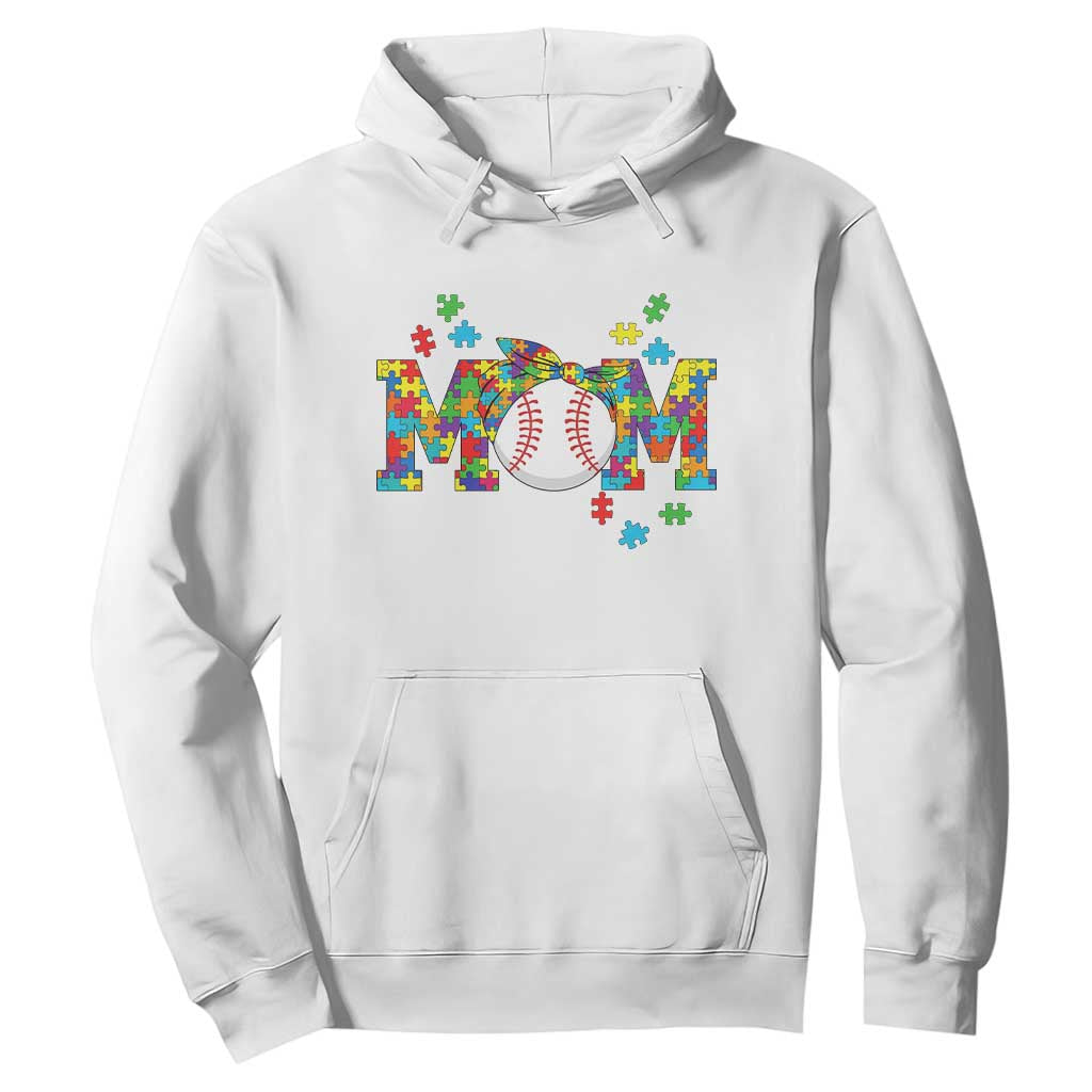 Autism Acceptance Baseball Mom Hoodie Proud Mom Inclusive Support Graphic