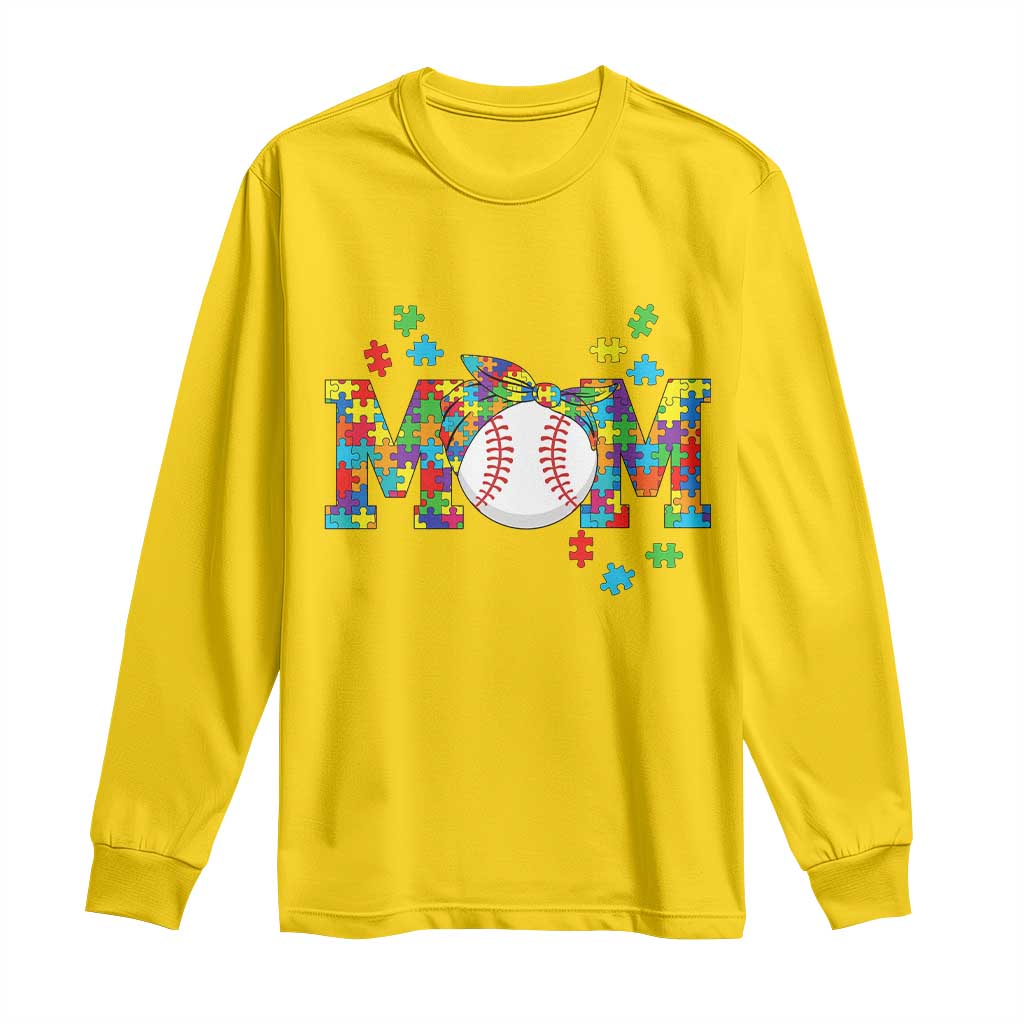 Autism Acceptance Baseball Mom Long Sleeve Shirt Proud Mom Inclusive Support Graphic