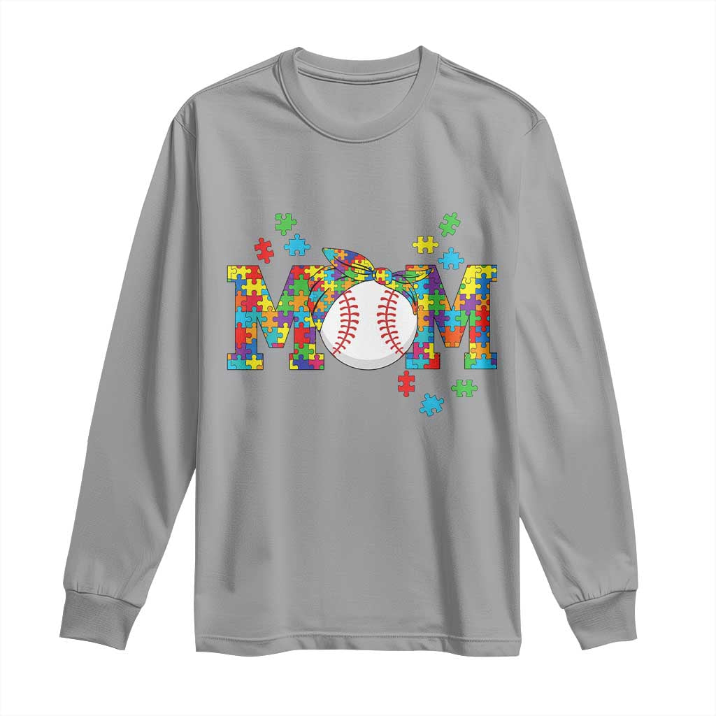 Autism Acceptance Baseball Mom Long Sleeve Shirt Proud Mom Inclusive Support Graphic