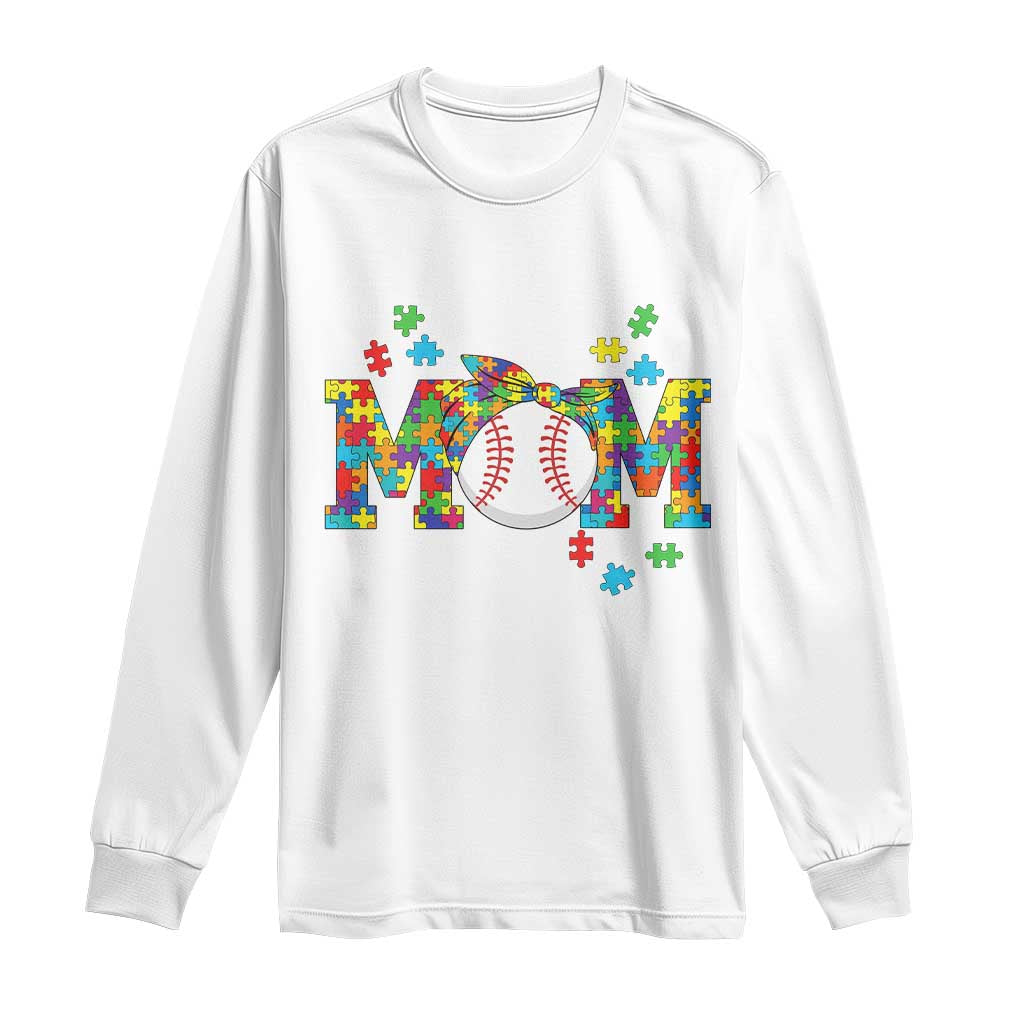 Autism Acceptance Baseball Mom Long Sleeve Shirt Proud Mom Inclusive Support Graphic