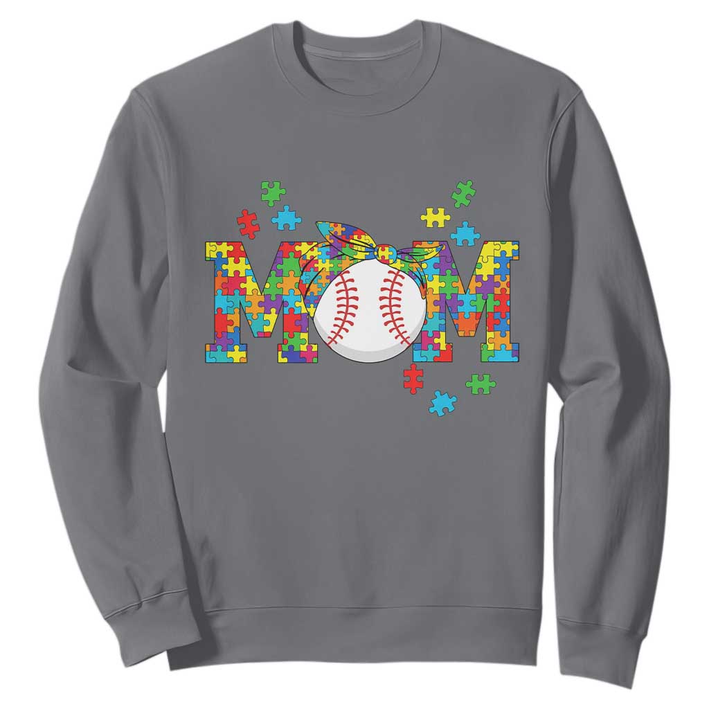 Autism Acceptance Baseball Mom Sweatshirt Proud Mom Inclusive Support Graphic