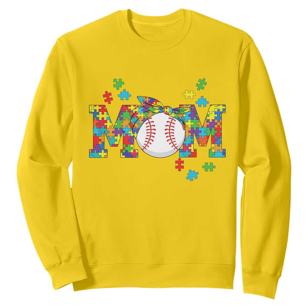 Autism Acceptance Baseball Mom Sweatshirt Proud Mom Inclusive Support Graphic