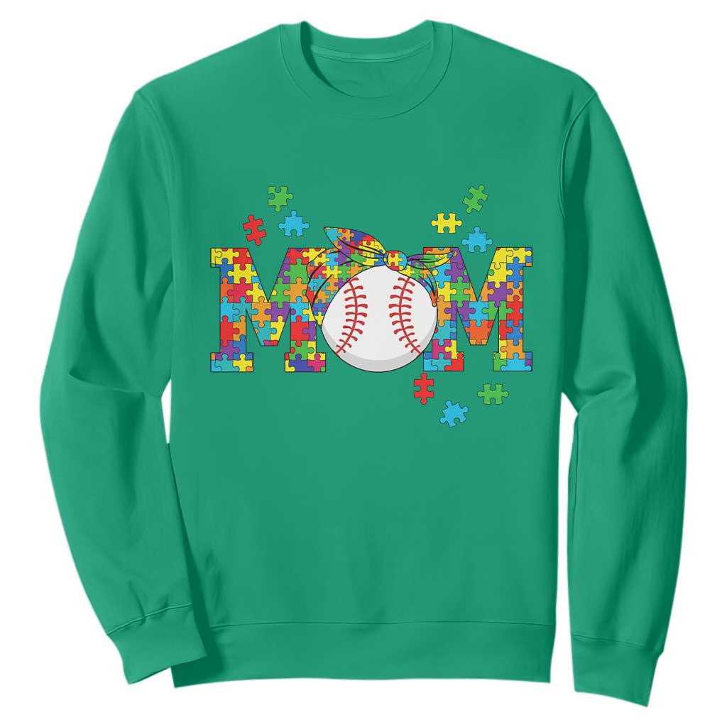 Autism Acceptance Baseball Mom Sweatshirt Proud Mom Inclusive Support Graphic