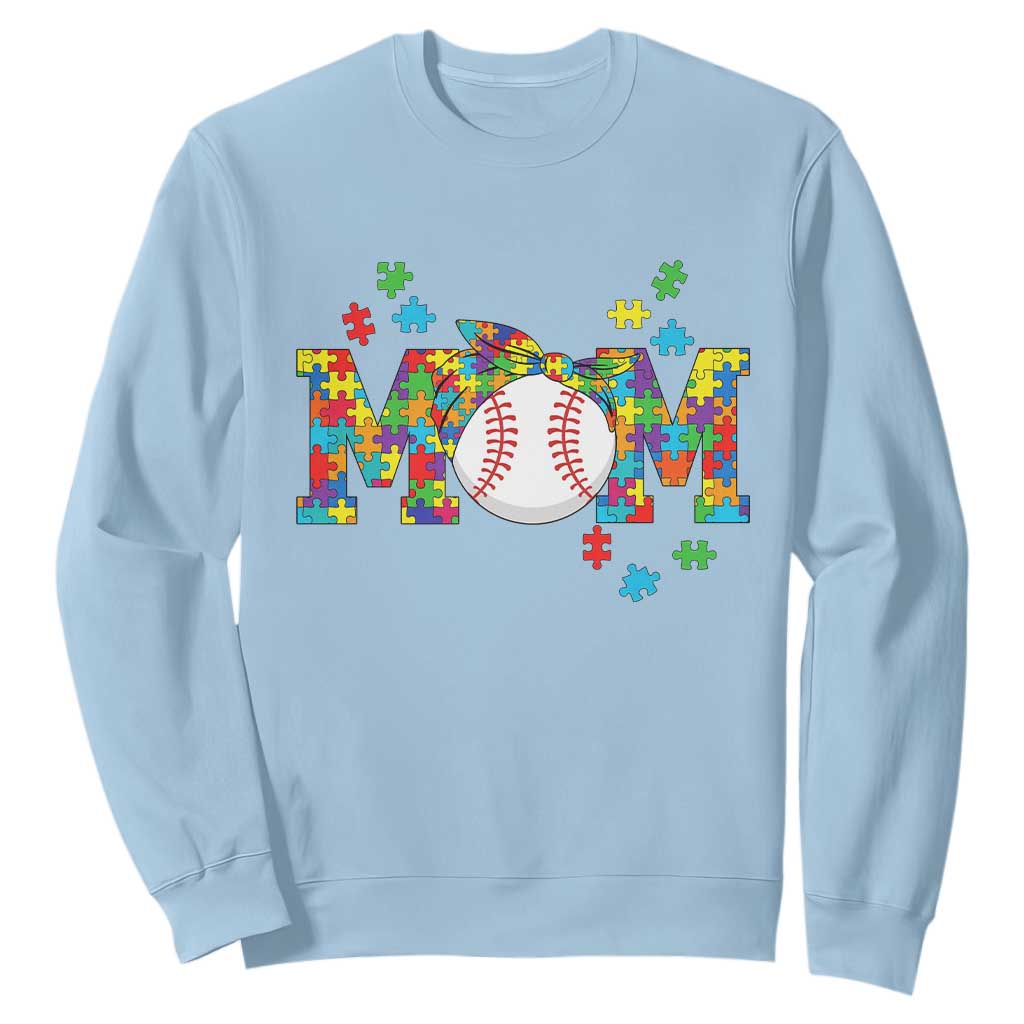 Autism Acceptance Baseball Mom Sweatshirt Proud Mom Inclusive Support Graphic