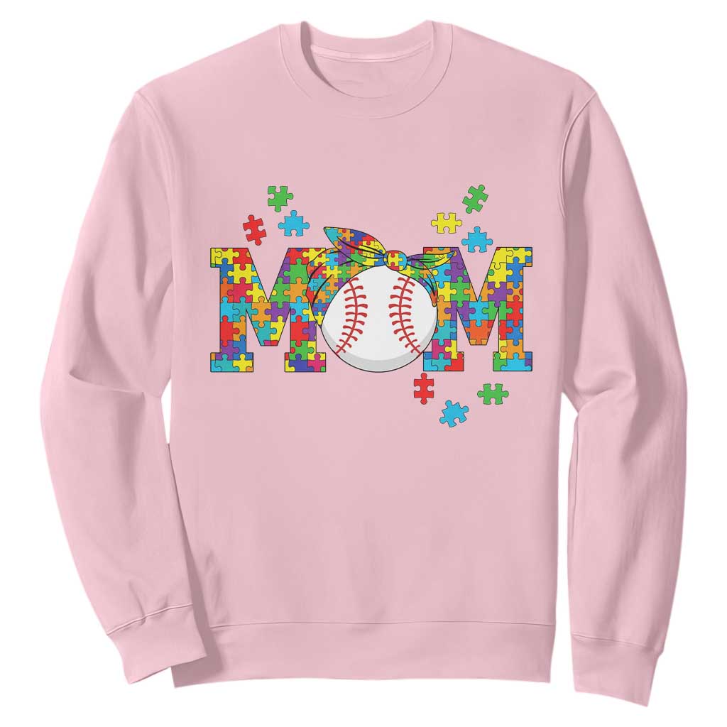 Autism Acceptance Baseball Mom Sweatshirt Proud Mom Inclusive Support Graphic
