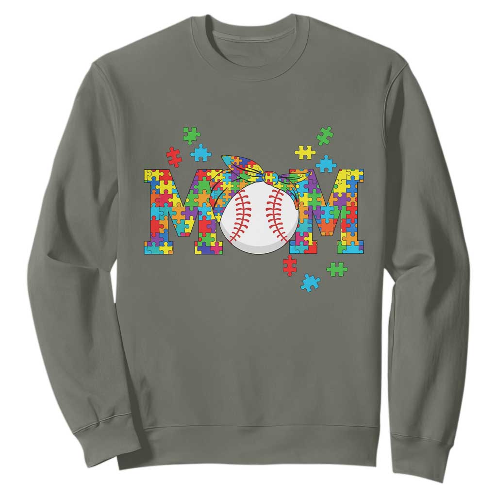Autism Acceptance Baseball Mom Sweatshirt Proud Mom Inclusive Support Graphic