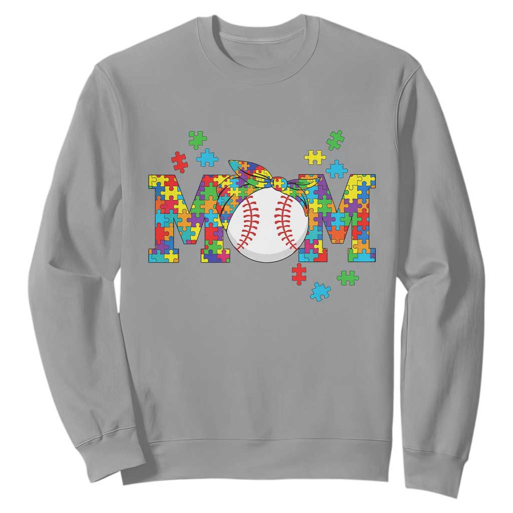 Autism Acceptance Baseball Mom Sweatshirt Proud Mom Inclusive Support Graphic