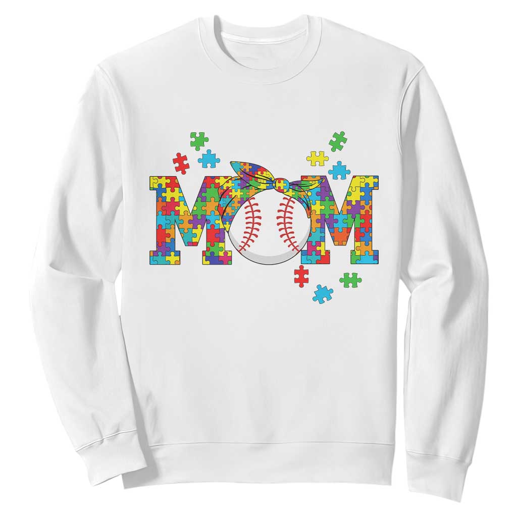 Autism Acceptance Baseball Mom Sweatshirt Proud Mom Inclusive Support Graphic