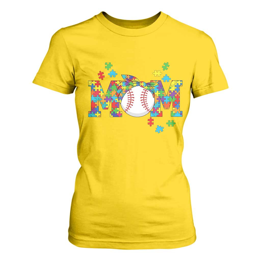 Autism Acceptance Baseball Mom T Shirt For Women Proud Mom Inclusive Support Graphic