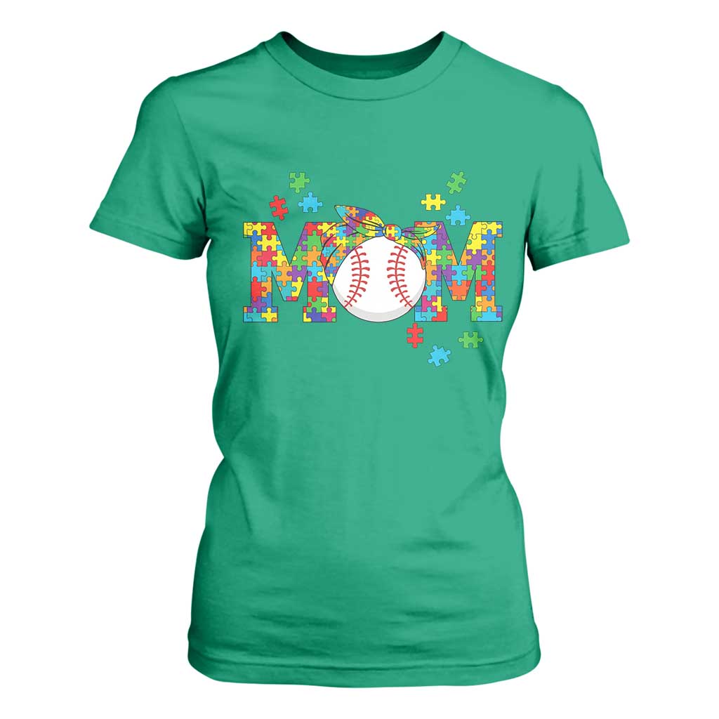 Autism Acceptance Baseball Mom T Shirt For Women Proud Mom Inclusive Support Graphic