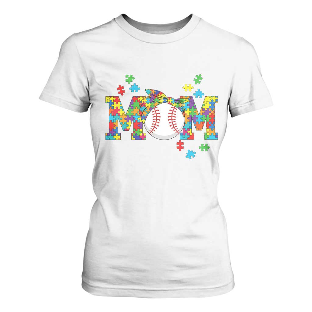 Autism Acceptance Baseball Mom T Shirt For Women Proud Mom Inclusive Support Graphic