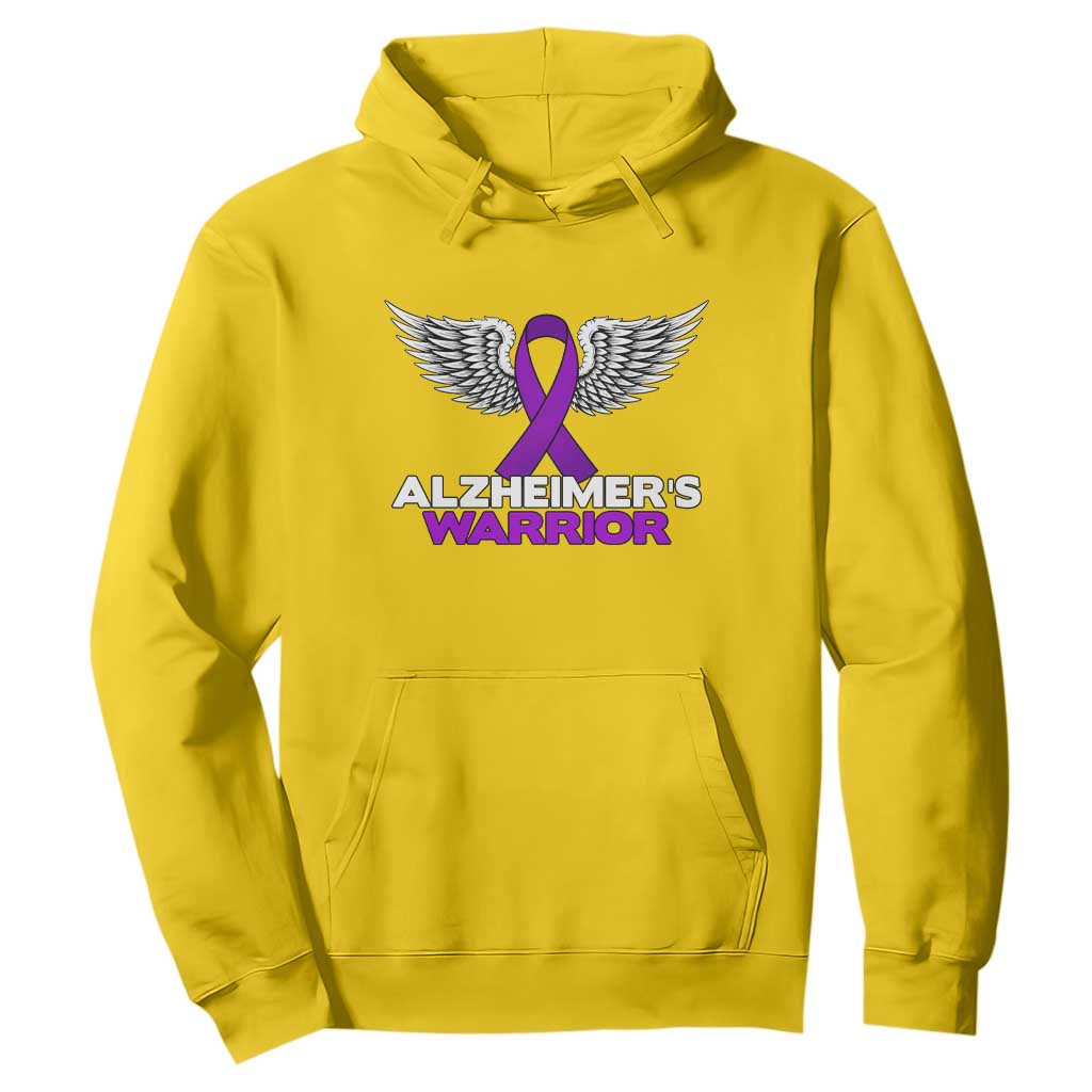 Alzheimers Warrior Hoodie Purple Ribbon Angel Wings Memory Support Gift