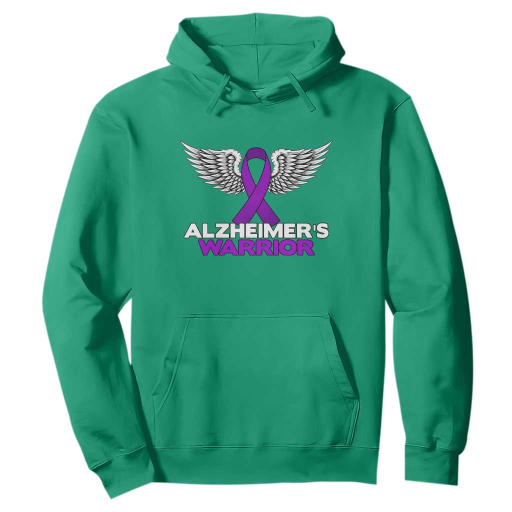 Alzheimers Warrior Hoodie Purple Ribbon Angel Wings Memory Support Gift
