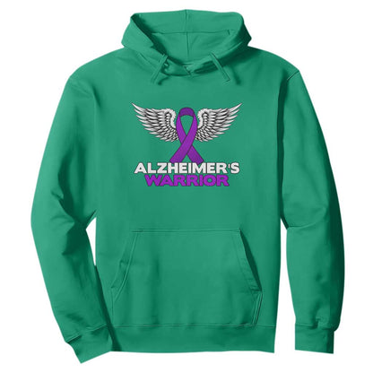 Alzheimers Warrior Hoodie Purple Ribbon Angel Wings Memory Support Gift