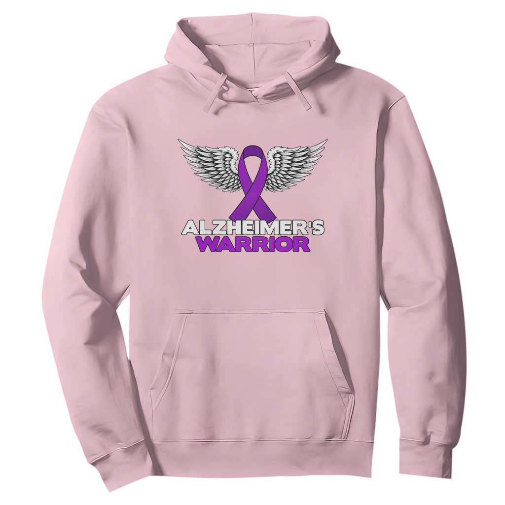 Alzheimers Warrior Hoodie Purple Ribbon Angel Wings Memory Support Gift