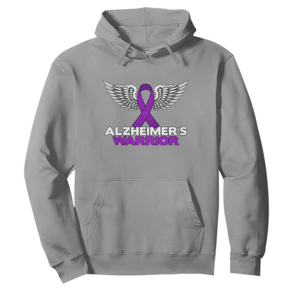 Alzheimers Warrior Hoodie Purple Ribbon Angel Wings Memory Support Gift
