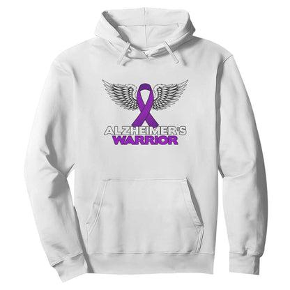 Alzheimers Warrior Hoodie Purple Ribbon Angel Wings Memory Support Gift