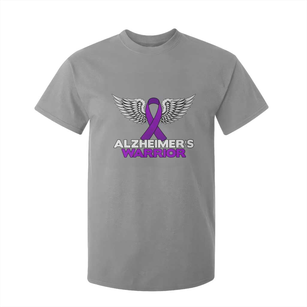 Alzheimers Warrior T Shirt For Kid Purple Ribbon Angel Wings Memory Support Gift