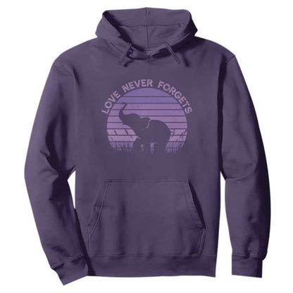 Alzheimer's Support And Hope Hoodie Vintage Elephant Love Never Forgets