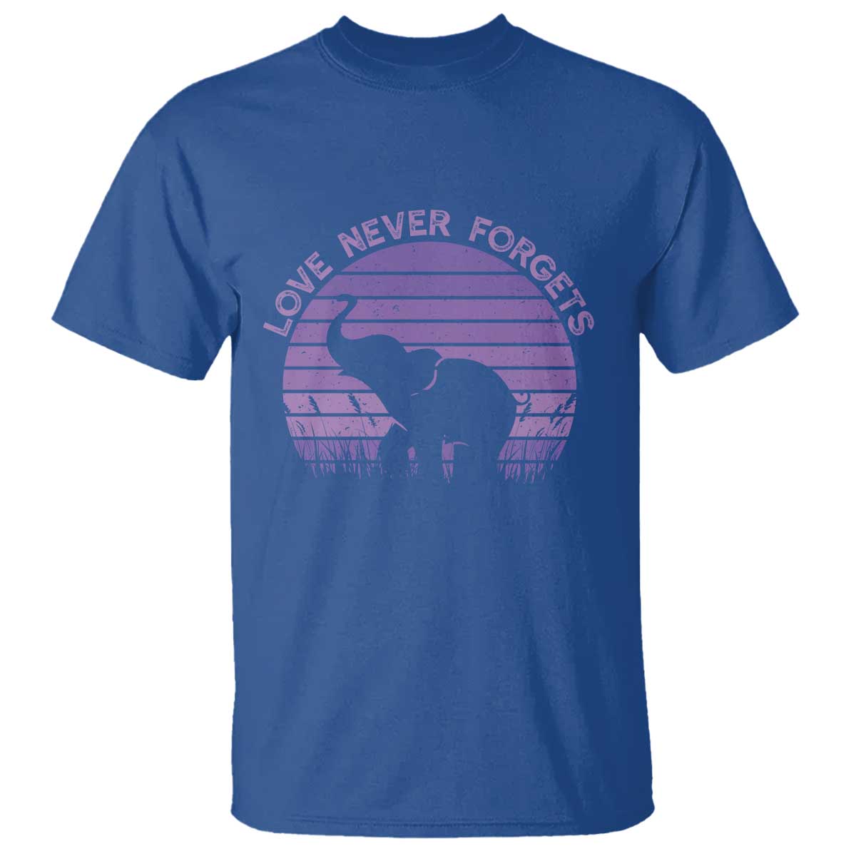 Alzheimer's Support And Hope T Shirt Vintage Elephant Love Never Forgets