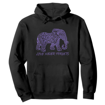 Love Never Forgets Elephant Mandala Hoodie Animal Lover Gift