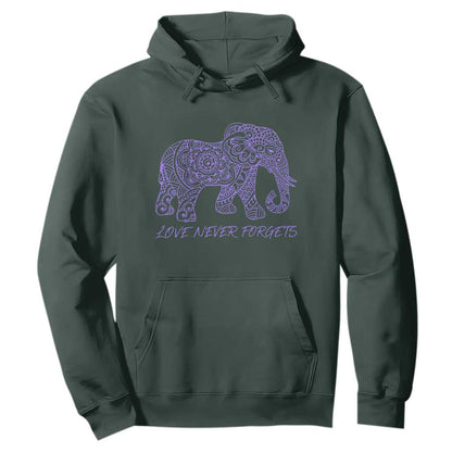 Love Never Forgets Elephant Mandala Hoodie Animal Lover Gift