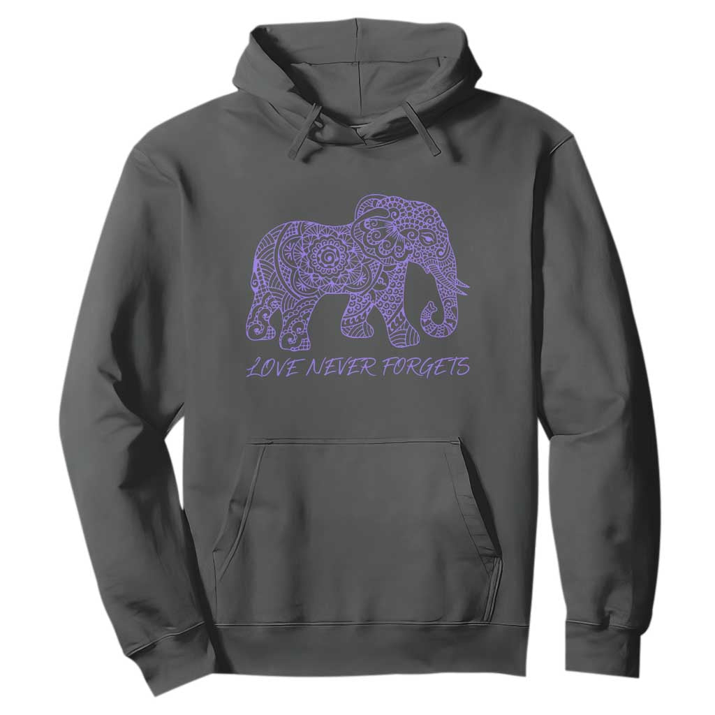 Love Never Forgets Elephant Mandala Hoodie Animal Lover Gift