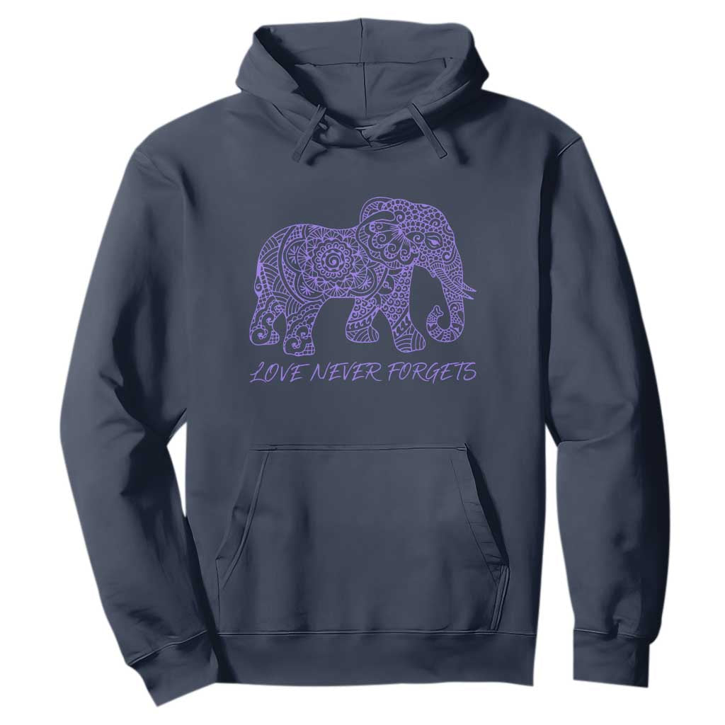 Love Never Forgets Elephant Mandala Hoodie Animal Lover Gift