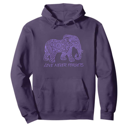 Love Never Forgets Elephant Mandala Hoodie Animal Lover Gift