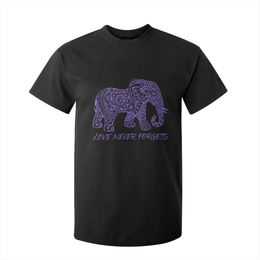 Love Never Forgets Elephant Mandala T Shirt For Kid Animal Lover Gift
