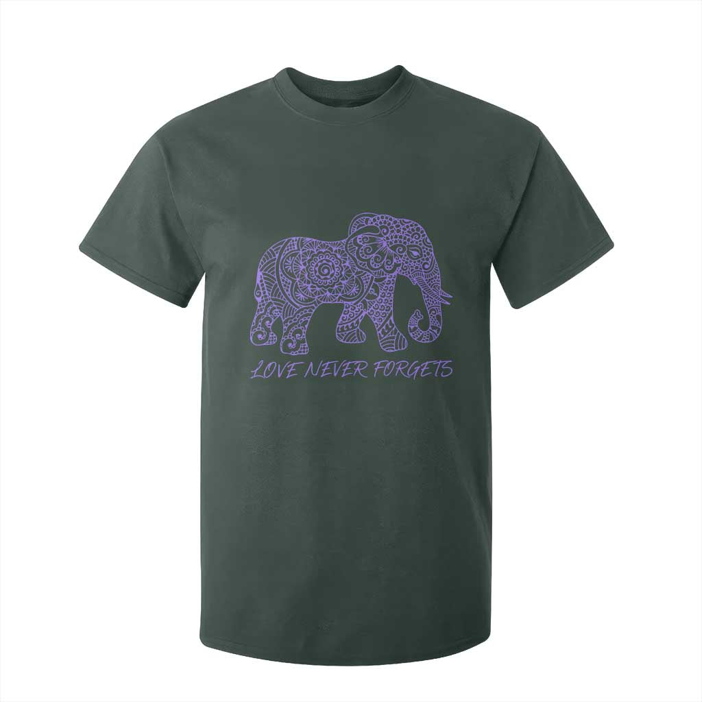 Love Never Forgets Elephant Mandala T Shirt For Kid Animal Lover Gift