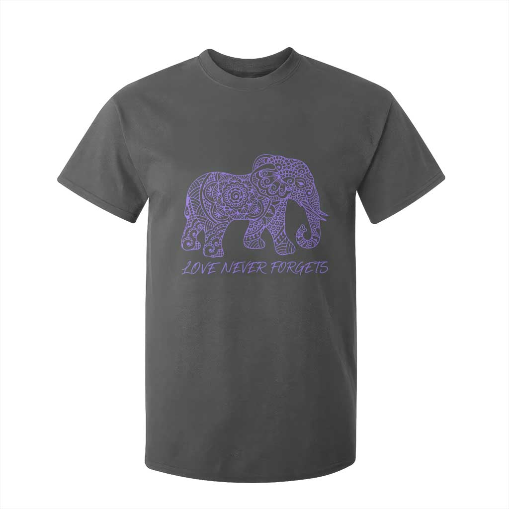 Love Never Forgets Elephant Mandala T Shirt For Kid Animal Lover Gift